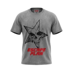 Escape Plan Premium Skull Star Graphic T-Shirt Grey Men's 2XL NWT $160 Retail